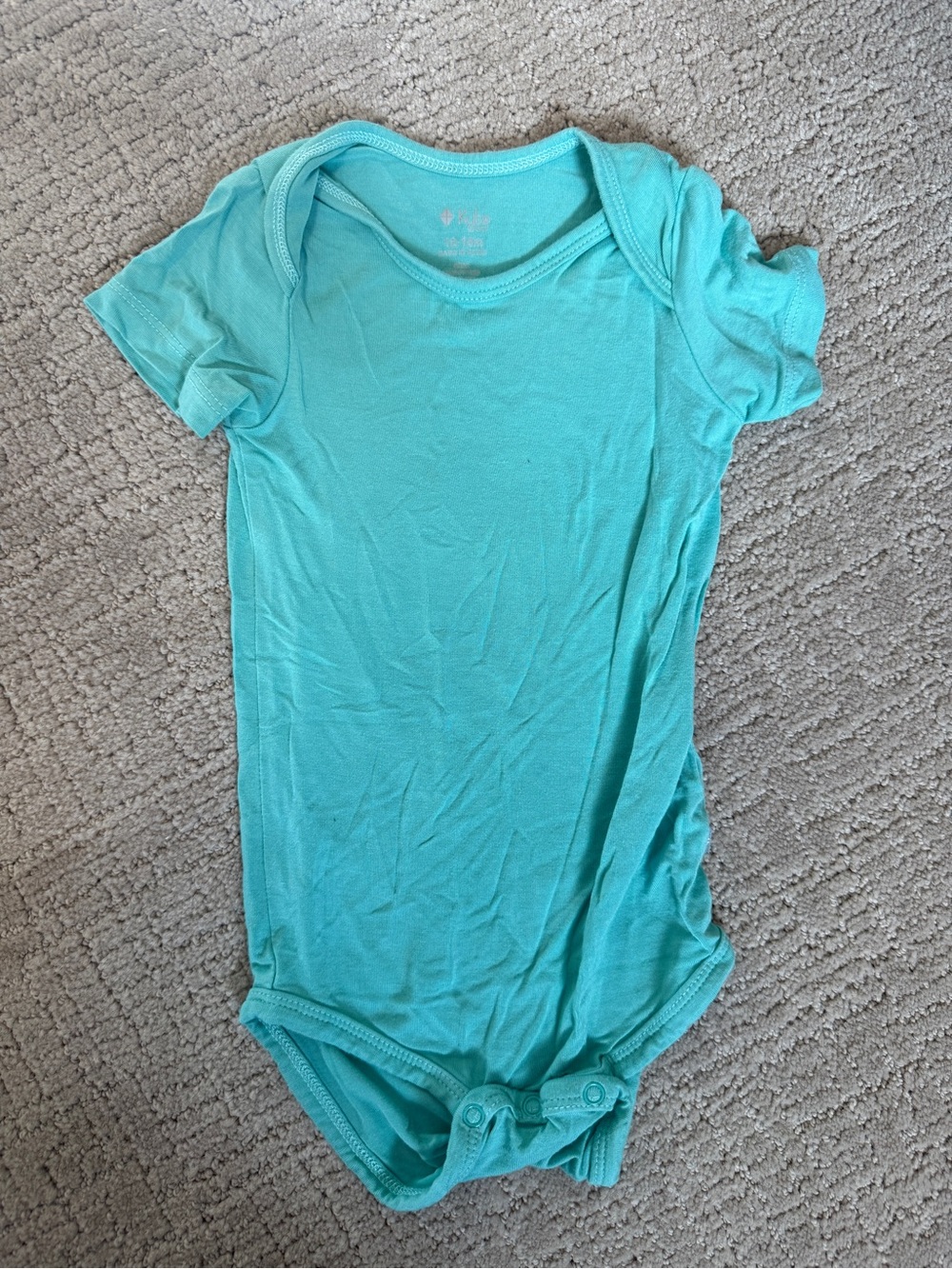 Kyte BABY Short Sleeve One-Piece Bodysuit in Aqua/Turquoise